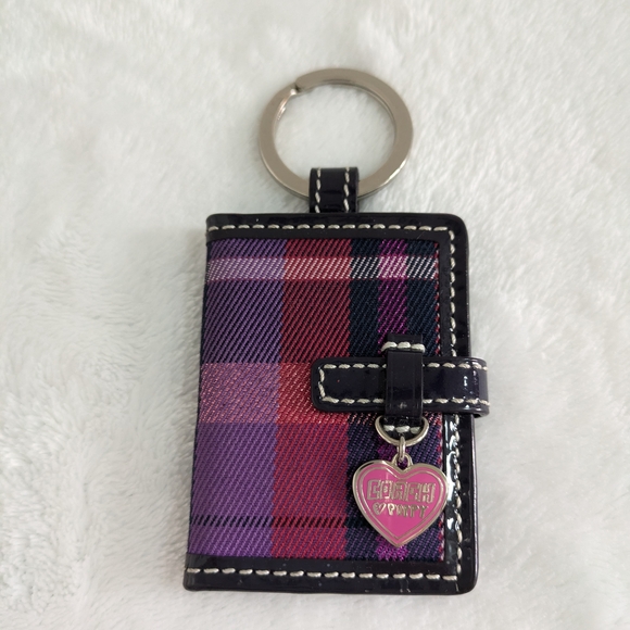 Vintage Coach Plaid Keyring/ Bag Charm - Picture 1 of 6